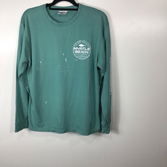 Vintage Tee Saltwater Coastal Collection Paint Splattered Myrtle Beach T-Shirt~M - Picture 2 of 6